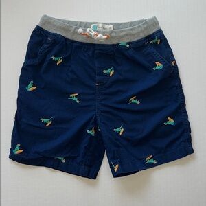 Mini Boden Pull On Embroidered Surfer Dinosaur Shorts, 10Y